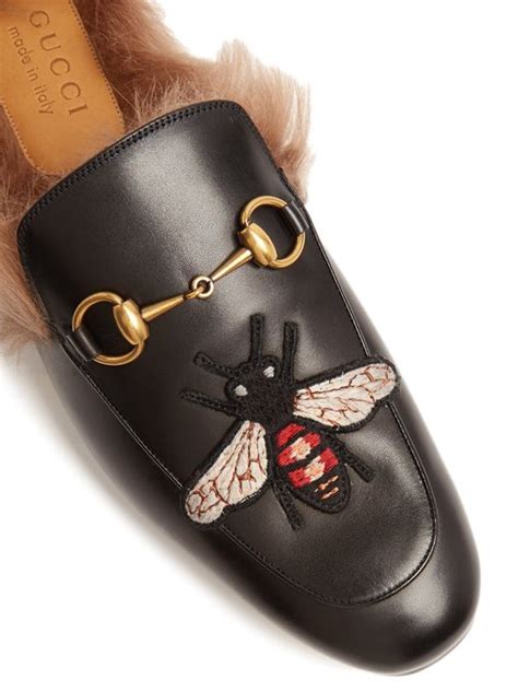 gucci princetown bee loafers